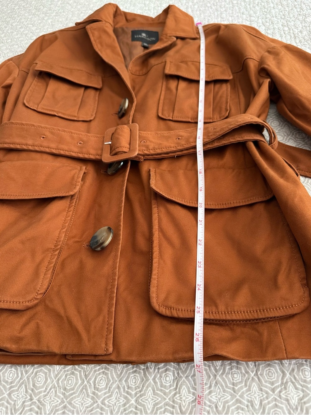 Banana Republic x Harbison Safari Belted Utility Jacket Rust Brown Oversized XS - Picture 10 of 15